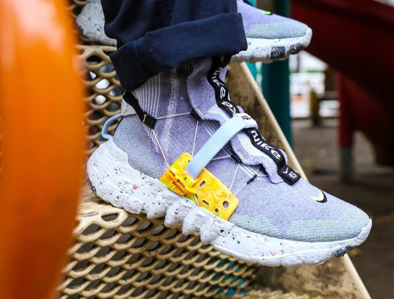 Nike Space Hippie 03 en polyester recyclé gris et vert fluo (6)
