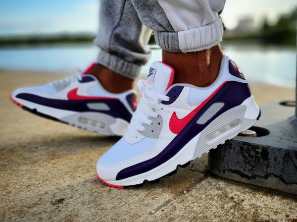 Nike Air Max 3 90 OG Recraft Eggplant 2020 on feet CW1360 100