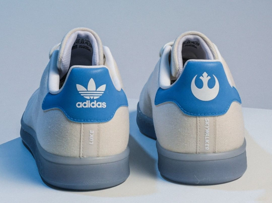 Adidas Stan Smith Luke Skywalker blanc cassé et bleue (1)