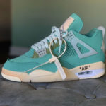 Off White x Air Jordan 4 Sail Neptune Green
