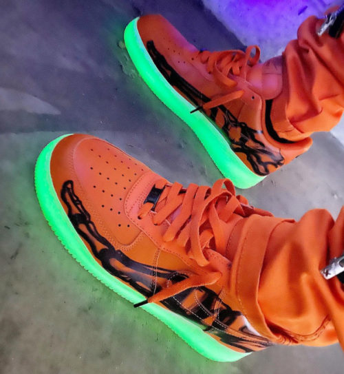 orange skeleton air force 1 glow in the dark