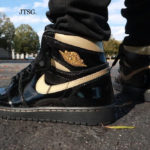 Air Jordan 1 Hi F&F Patent Leather Black Gold 555088-032