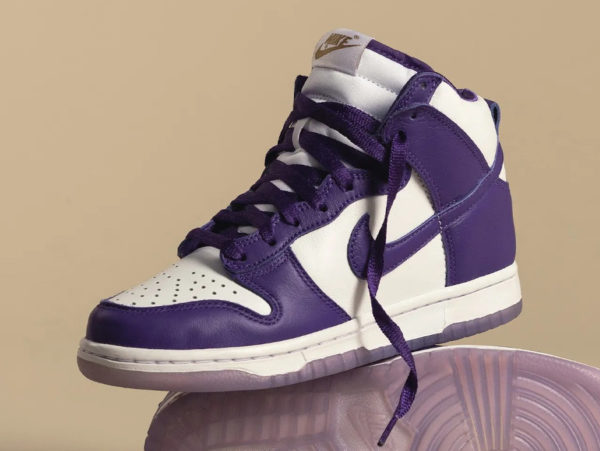 Nike Dunk Hi fille blanche et violette (2-1)