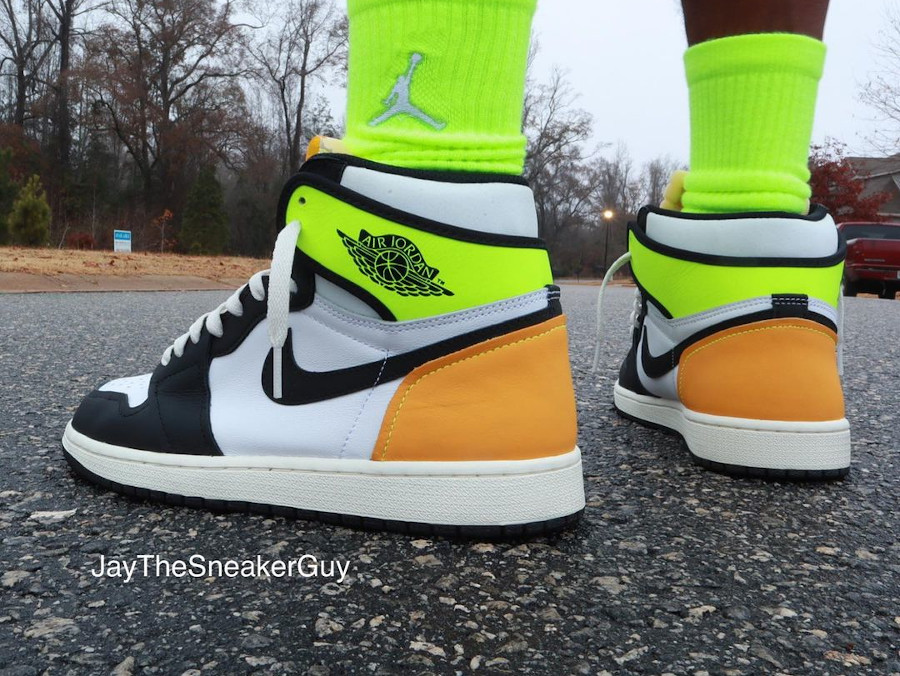 Air jordan orange et online jaune fluo