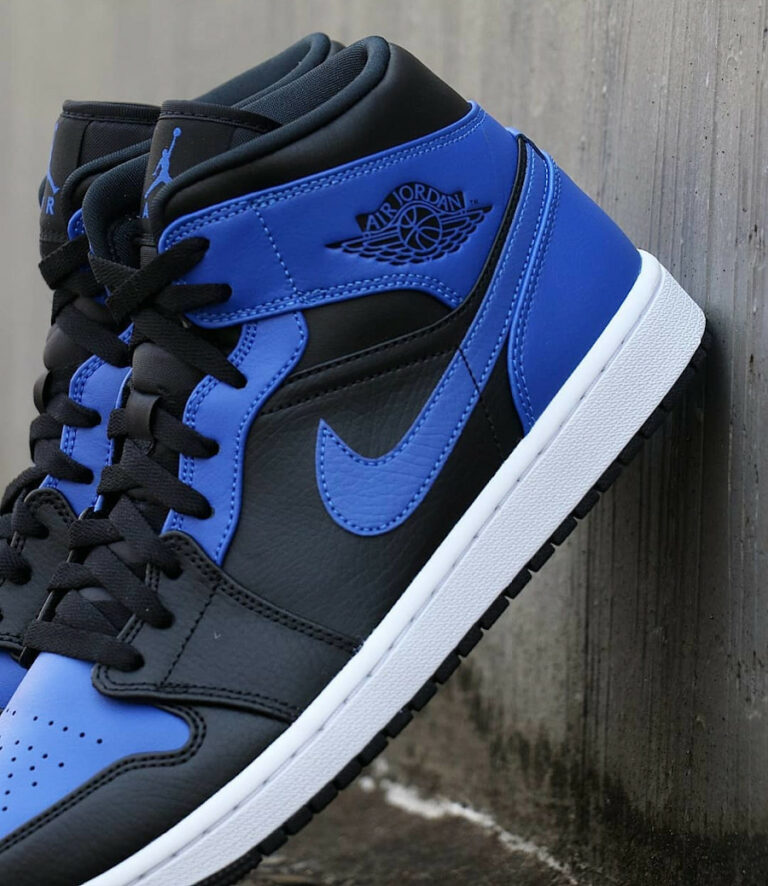 jordan 1 mid hyper royal tumbled leather