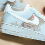 Nike AF1 recyclée gris beige et orange (3)