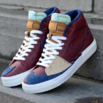 Nike Blazer Mid SB bordeaux beige et bleu (7)