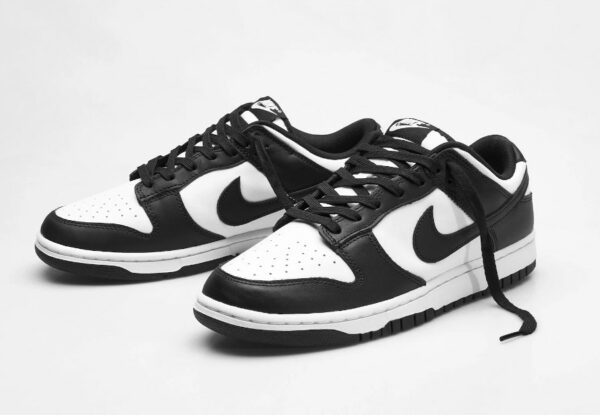 restock dunk low black white