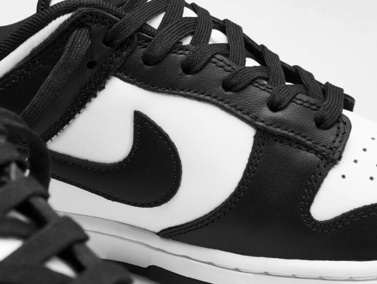 restock dunk low black white