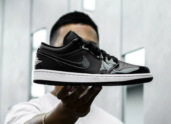 Dd1650 001 Que Vaut La Aj1 Low Se Patent Leather Asw Black White