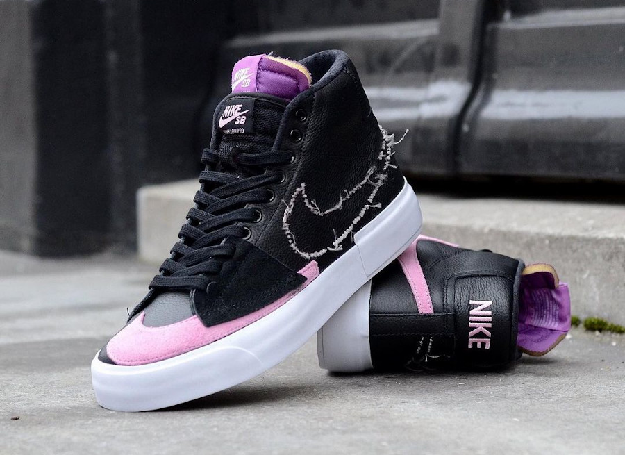 Nike Blazer SB Mid Edge 2021 noir violet et rose (4)