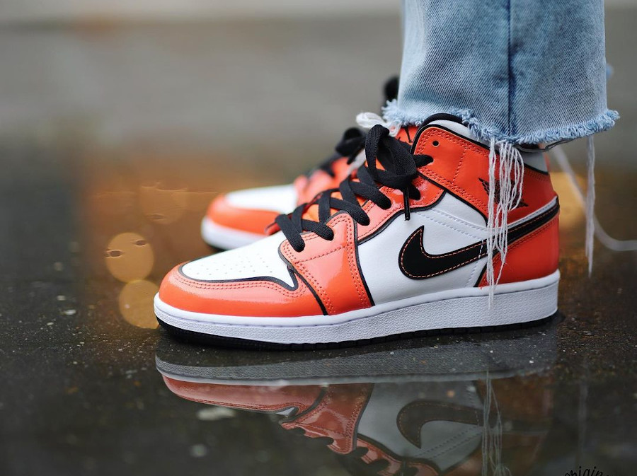 Jordan 1 orange et noir vernis clearance