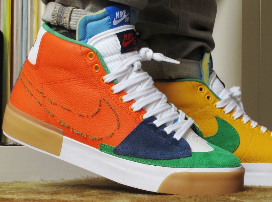 Buy > nike sb zoom blazer mid edge safety orange university gold > in stock