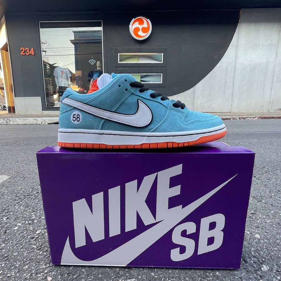 Nike Dunk Low Pro SB bleu ciel et orange (1)