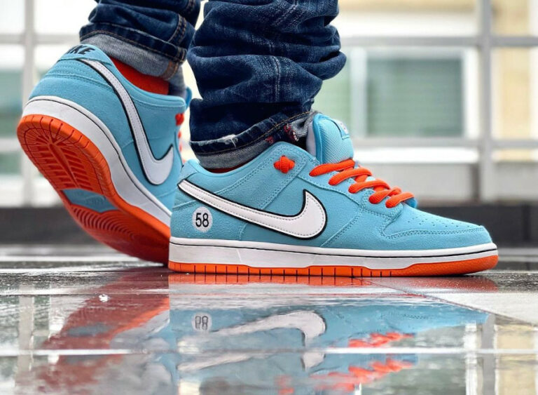 nike dunk high blue chill on feet