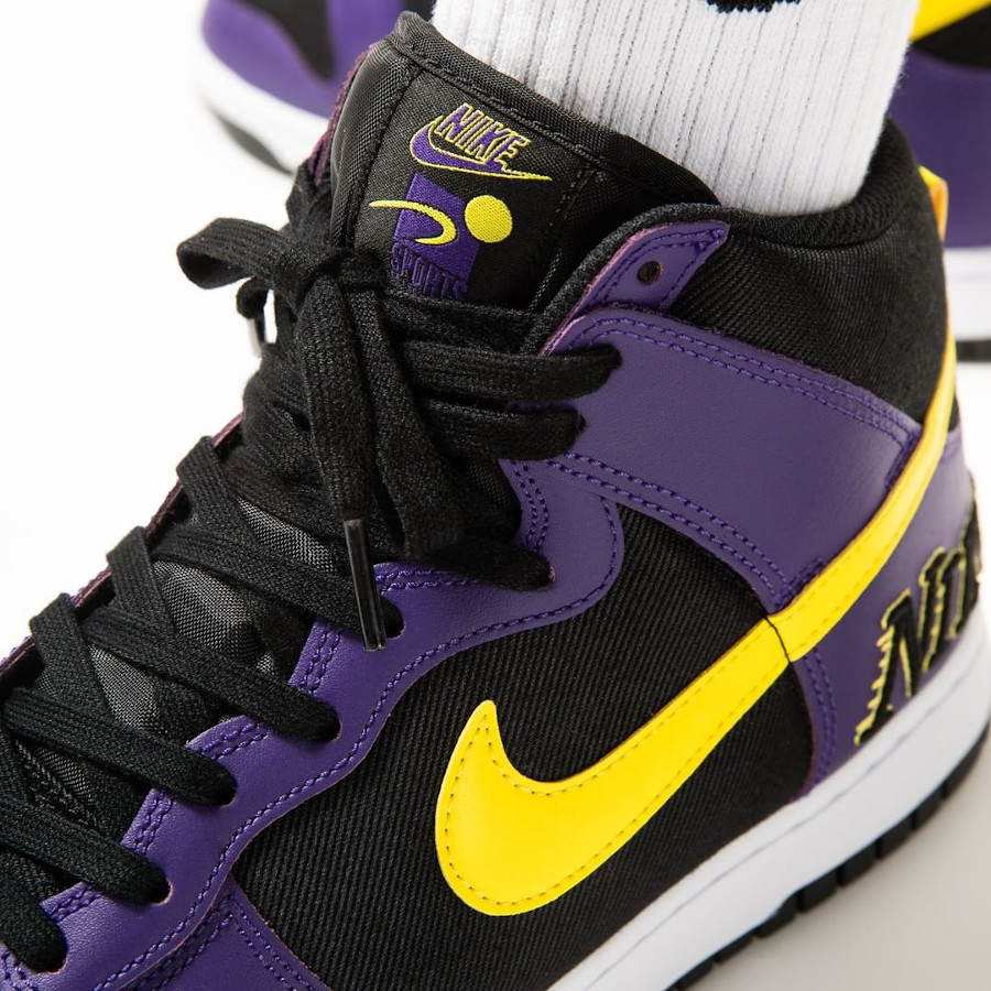 Nike Dunk Hi 2021 noir violet et jaune (3)
