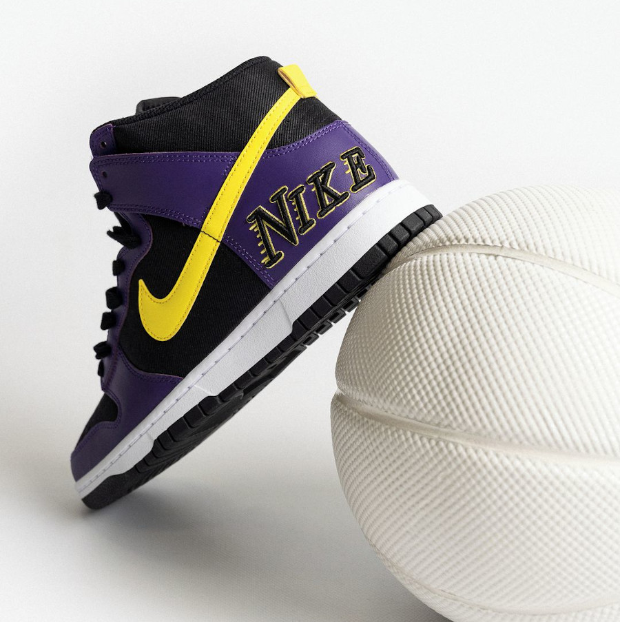 Nike Dunk Hi 2021 noir violet et jaune (7)