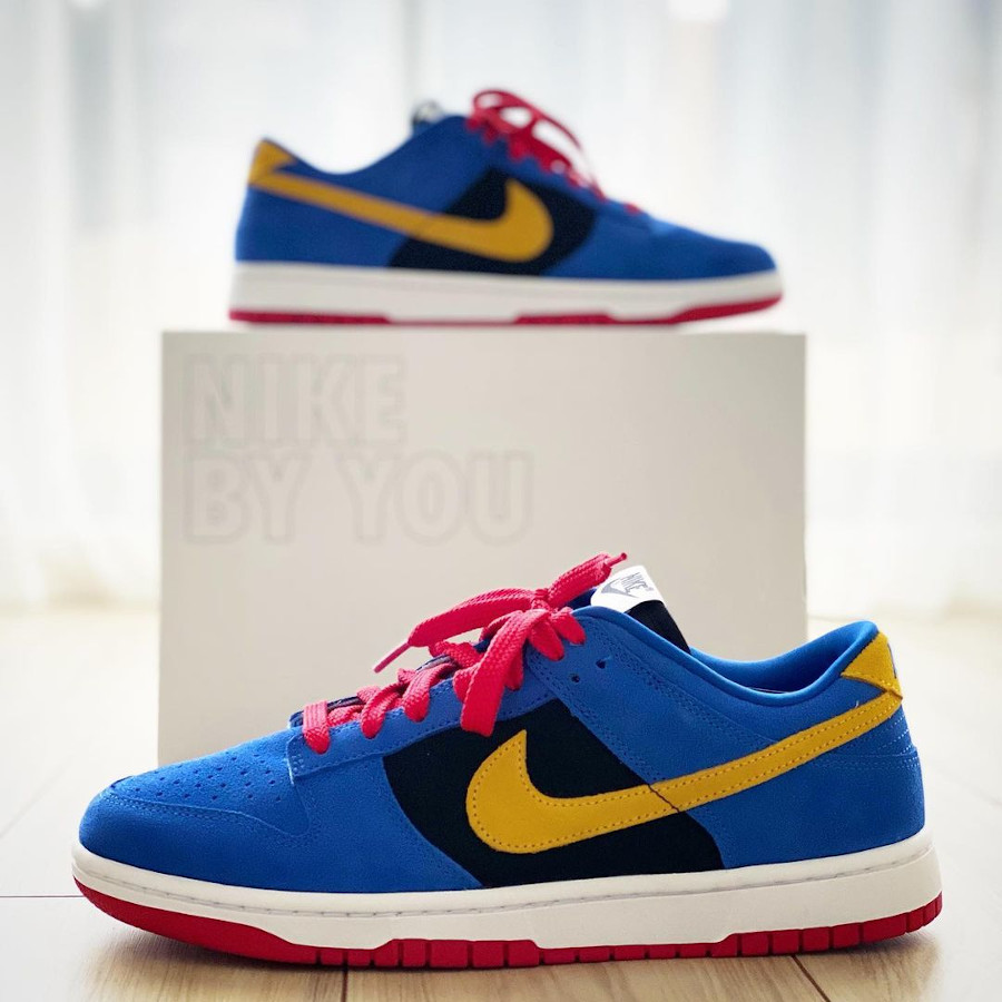 Nike Dunk Low By You Blue Yellow chibi_sneakers