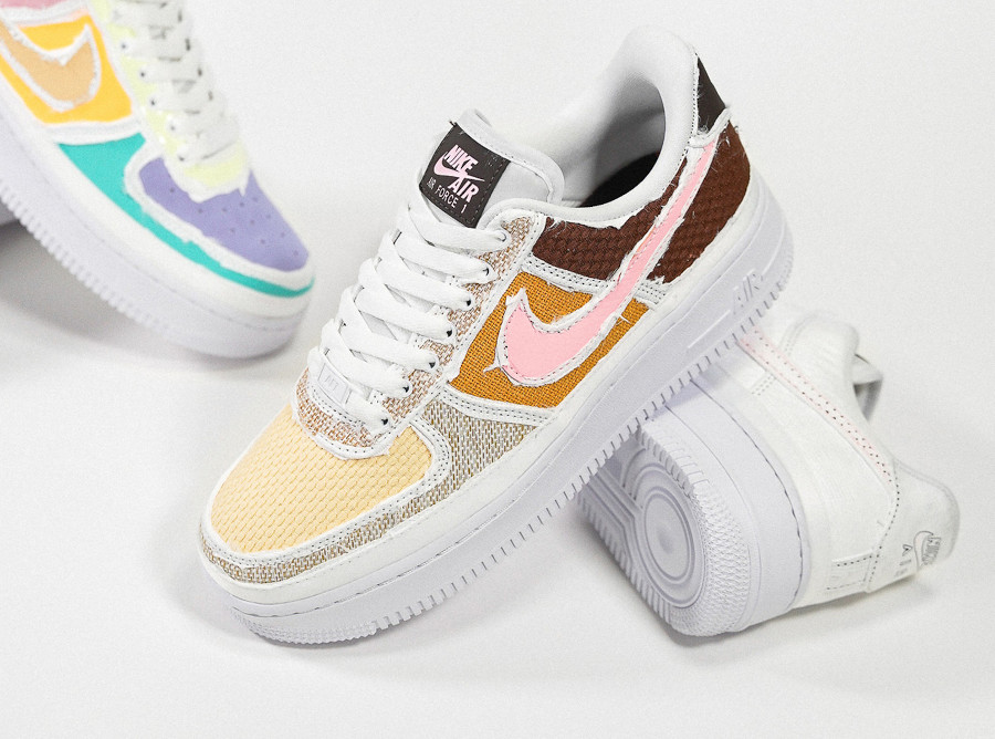 Nike W Air Force 1 Low Tear Here marron et rose (3)