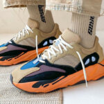 Adidas Yezzi 700 Enflame Amber on feet (2)