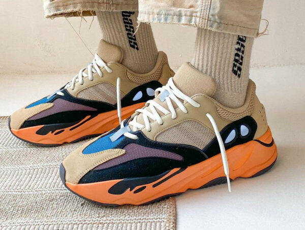 Adidas Yezzi 700 Enflame Amber on feet (2)