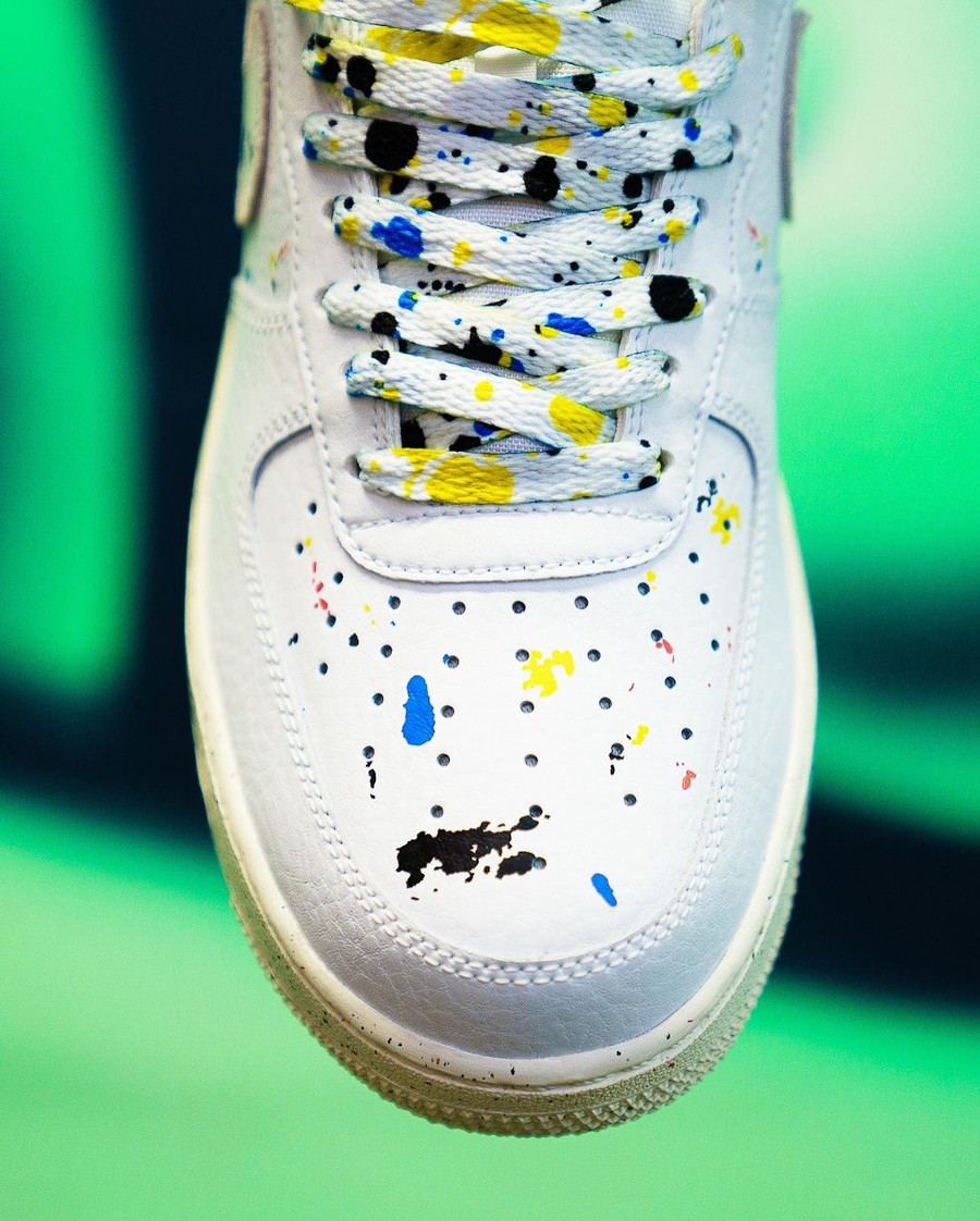 Nike Air Force One blanche (taches de peinture) (2)