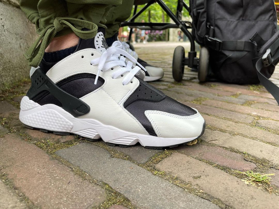 Nike Air Huarache OG Orca Black White 30th Anniversary on feet