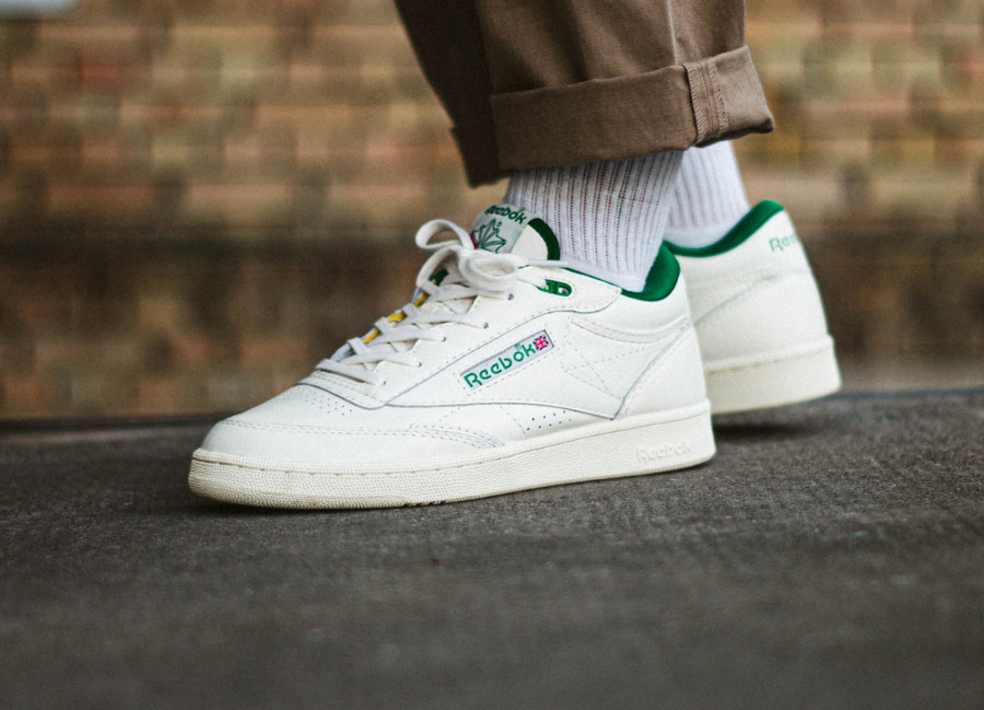 Reebok Club C Mid 2 Beige Chalk Glen Green H68833