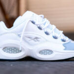 Reebok Question Low (bout en cuir brillant gris) (2)