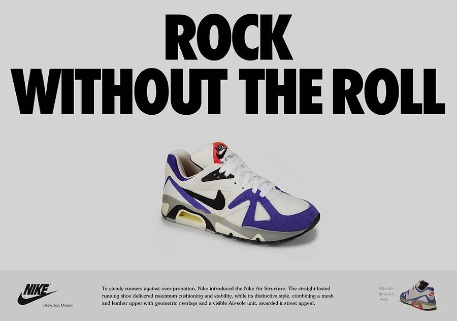 publicité Nike Air Structure 91 rock without the roll
