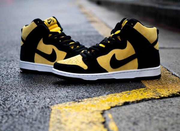 Nike Dunk high SB Pro jaune et noire (7)