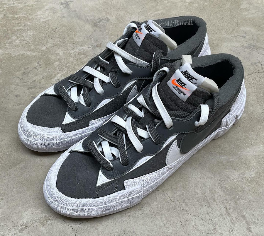 nike sacai blazer low grey