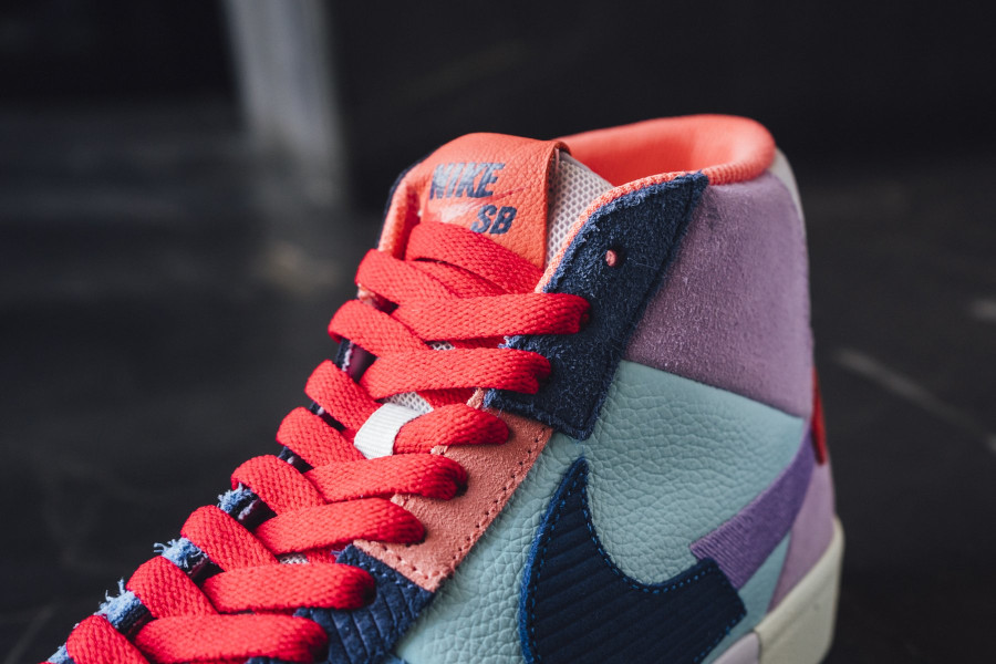 Nike Blazer SB Mid Premium deconstruct violet bleue et rouge (7)
