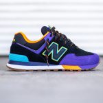 New Balance 574 Black Purple Orange Blue