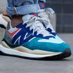 New Balance 57/40 Light Cliff Grey Velocity Red
