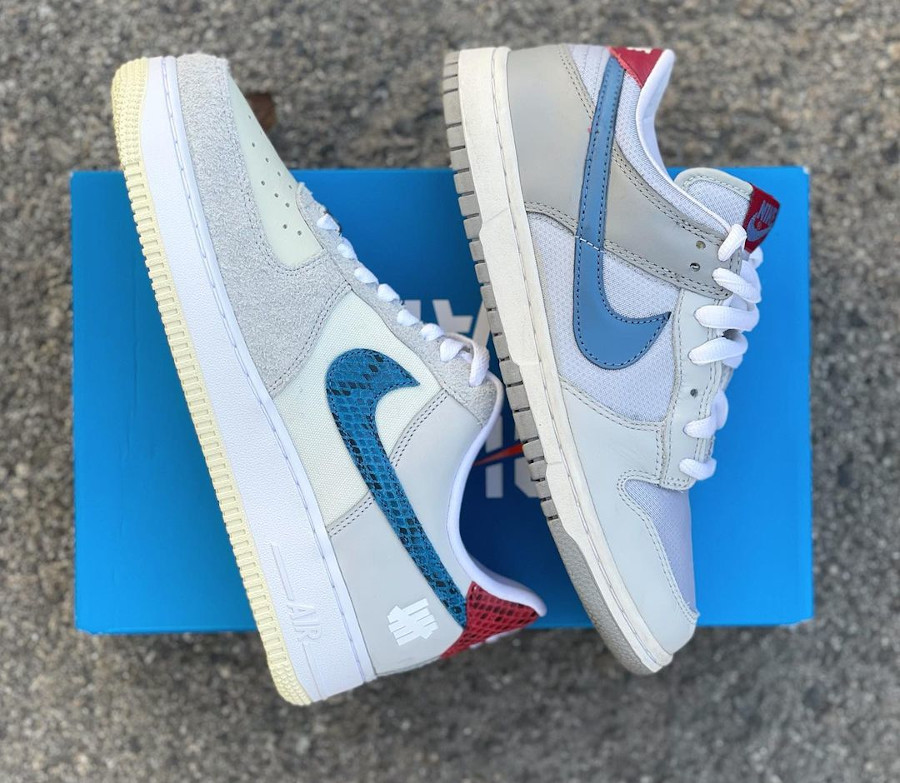 UNDFTD x Nike Air Force One Snakeskin blanche et grise (3)