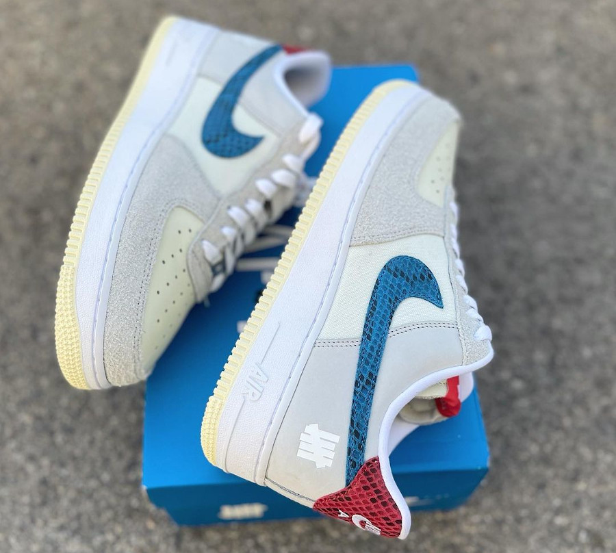 UNDFTD x Nike Air Force One Snakeskin blanche et grise (4)
