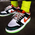 Nike Dunk Low Retro PRM Halloween 2021 Starfish on feet