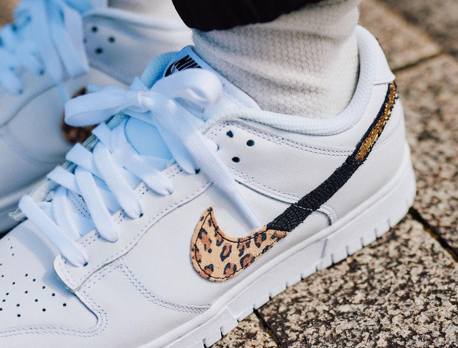 Nike Wmns Dunk Low SE Animal Instinct Swoosh White (couv)