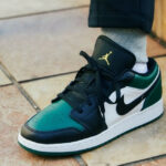 Air Jordan 1 AJ1 Retro Low Green Toe (bout vert foncé) 2021 (couv)