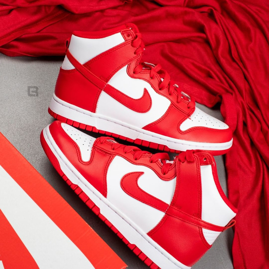 Nike Dunk Hi 2021 blanche et rouge (5)