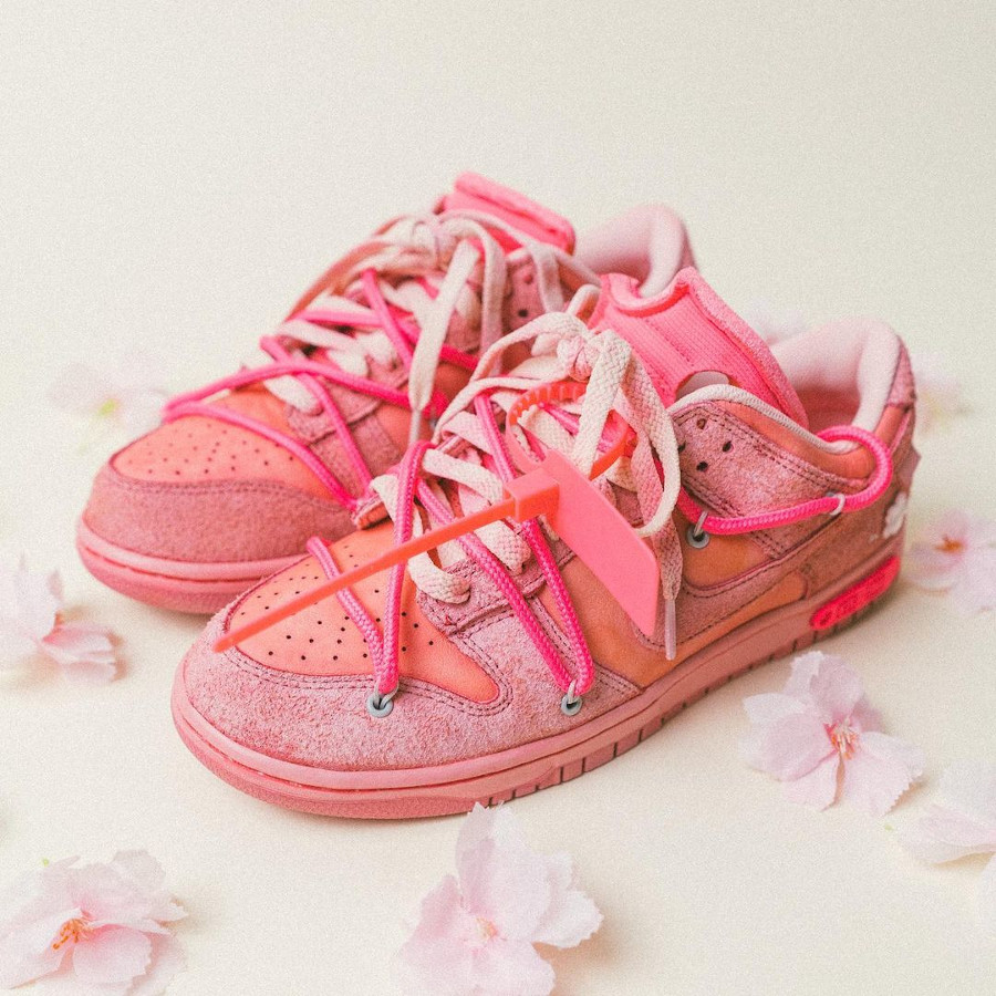 Off White x Nike Dunk Low The 50 Cherry Blossom iwearsnkrs