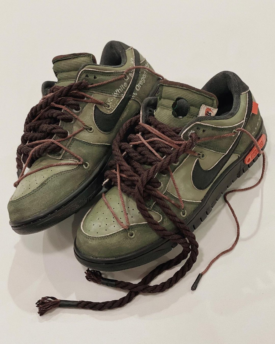Off White x Nike Dunk Low The 50 Fermented Olive andu.c (1)