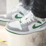 Air Jordan 1 Mid SE Pine Green on feet