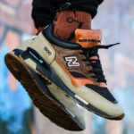 New Balance 1500 'Cobra Pack' Tan Orange Brown (made in England) on feet