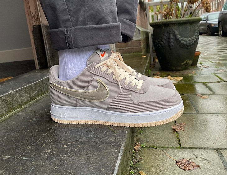 Nike Air Force 1 ID Corduroy Beige @sneakersheep