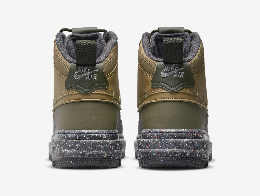 Nike Air Force 1 Boot Crater vert olive kaki rose et grise (3)