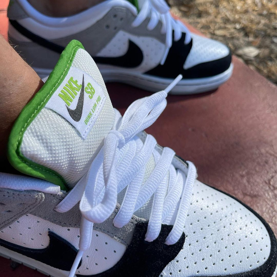 Nike Dunk Low Pro SB blanche noire grise et verte (2)