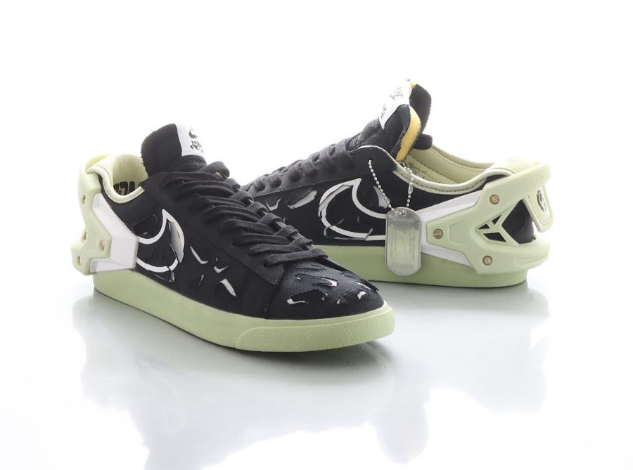 Nike Blazer Low noire et vert pistache DO9373-001 (2)