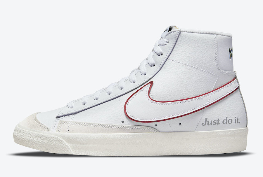 Nike Blazer Mid 77 justdoit blanche et rouge (3)